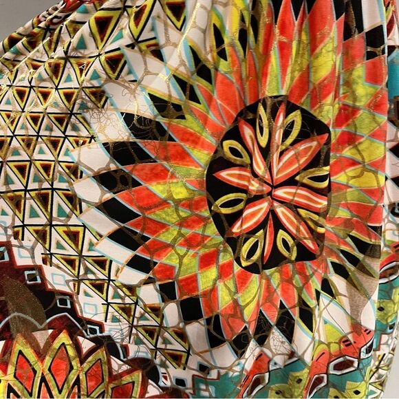 India Boutique Vibrant Multicolor Geometric Print Dress size small - Picture 6 of 13